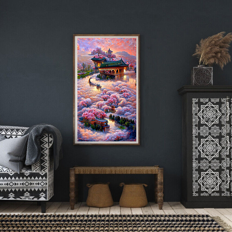 Chateau Montrose 5D DIY Diamond Painting Kits Full Round Drill Wall Decor Crafts