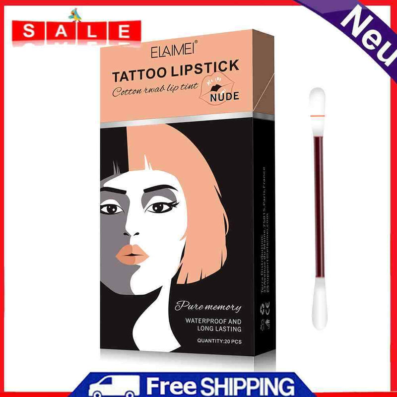 Cotton Swab Lipstick Long Lasting Makeup Cigarette Case Lip Glaze Non-Stick Cup