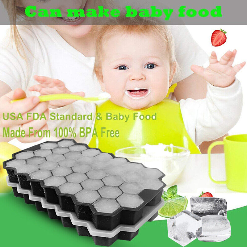 Flexible Ice Cube Tray Honeycomb Creative Silicone Ice Cube Maker for Drinks