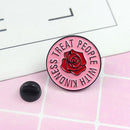 Fashion Round Brooches Rose Letters Badges Student Backpack Scarf Decor Jewelry