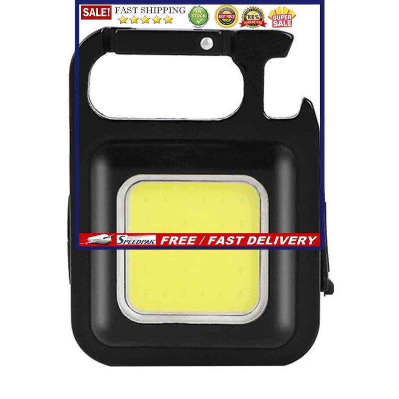 Mini Flashlight 500LM COB Bright Rechargeable Keychain for Tent Camping Fis