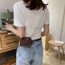 Pure Color Leather Mini Shoulder Bags Women Casual Flap Chain Messenger Bags