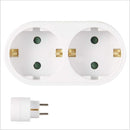 AC 110~250V EU Standard 1 to 2 Way Socket Adapter European Conversion Plug