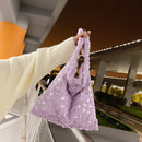 Women Warm Plush Heart Pattern Handbags Large Shoulder Bag (B Purple)