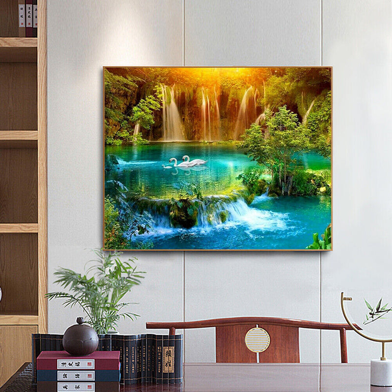 #A Paint By Numbers for Kids Beginner Waterfall DIY Acrylic Painting Kits on C