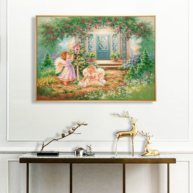Oil Paint By Numbers Picture DIY Painting Angle Girl Acrylic Paint Art Decor