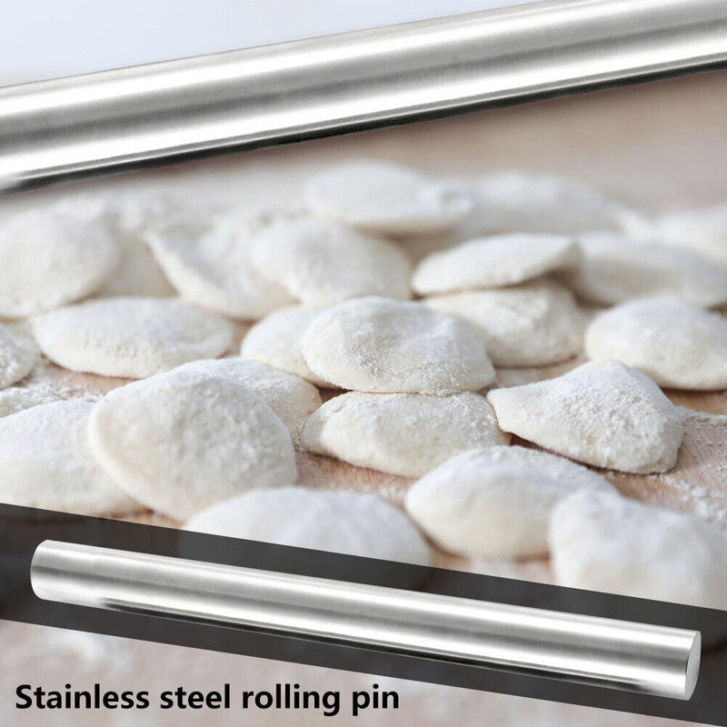 Stainless Steel Rolling Pin Non-stick Pastry Dough Pizza Home Kitchen Bake