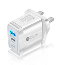 Charge Travel Portable PD 20W USB Charger UK Plug Phone Adapter Quick Charge