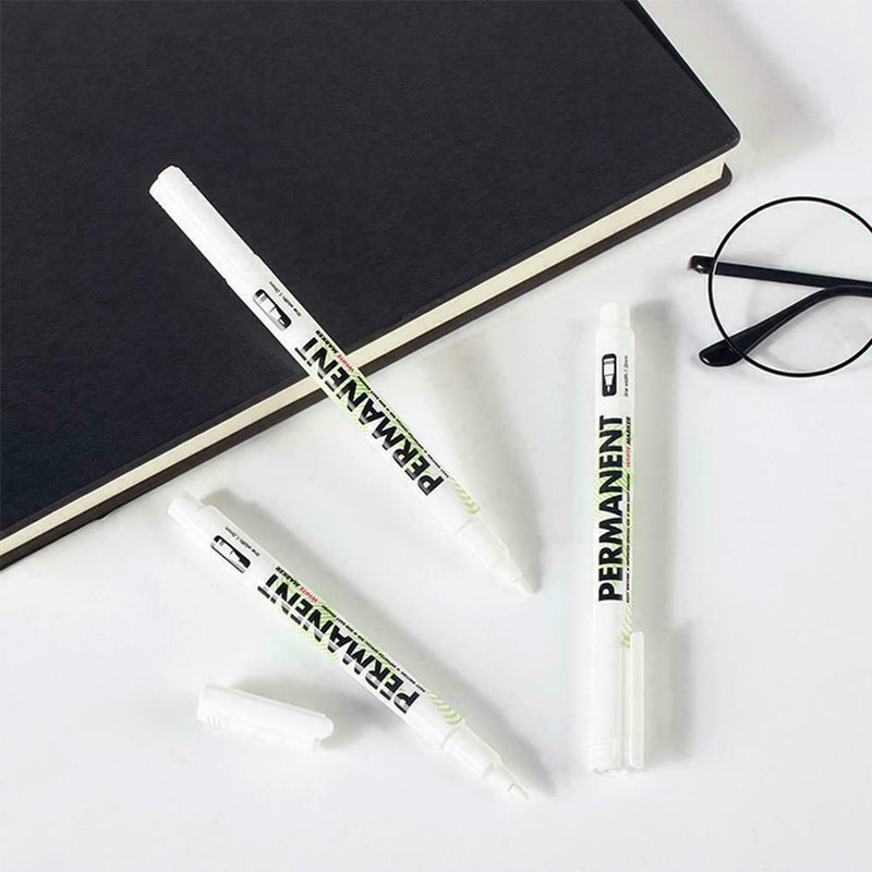 White Plastic Paint Graffiti Marker Pen Oil Gel For School Waterproof A8J1