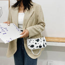 Fashion Cow Pattern Women Shoulder Bag Clear Acrylic Chain Tote Handbag (1)