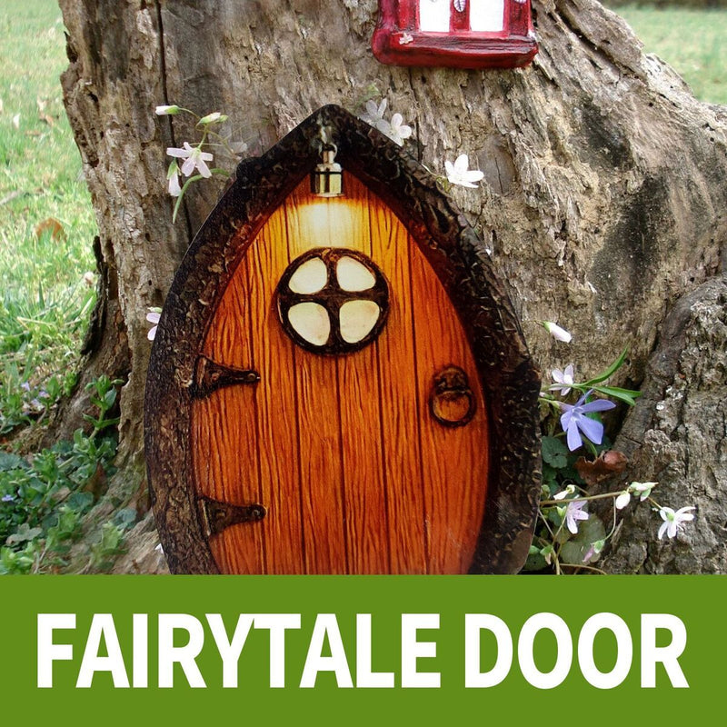Window Home Courtyard T ree Decor Mini Dwarfs Fairy Tale Door Garden Decoration