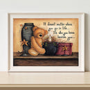 Full Cross Stitch Bear Gift Kit Cotton 3 Strands Stamped DIY Artwork Home Decor