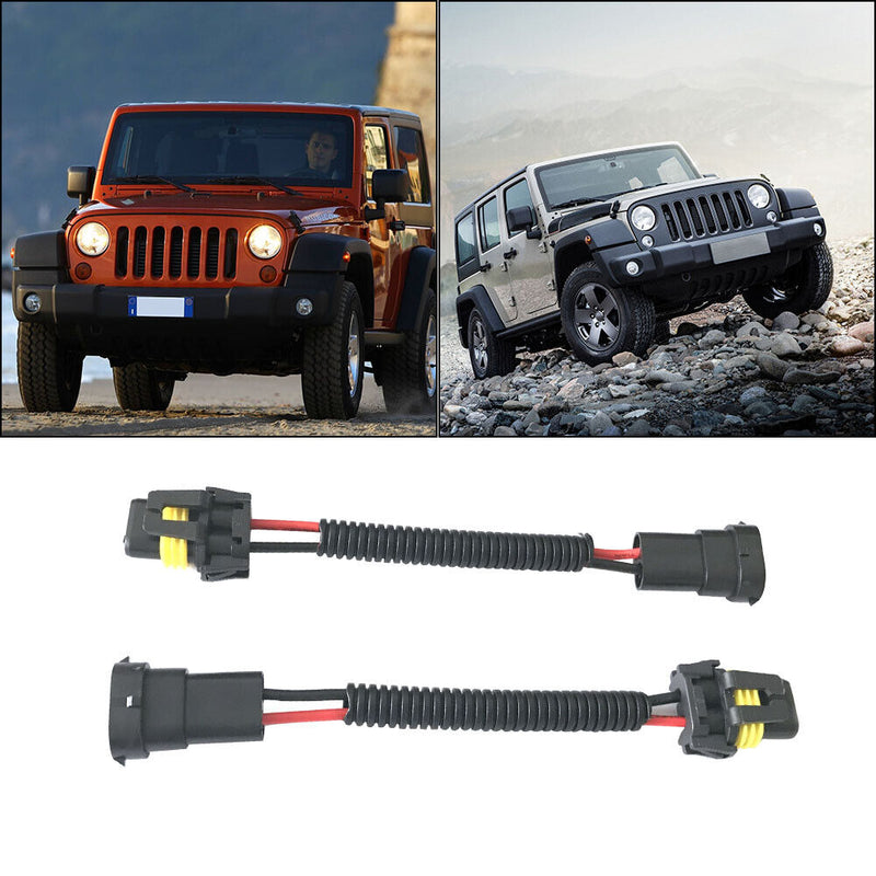 2pcs H11 Male to 9005 9006 Female Wiring Harness Car Headlight Adapter Socket