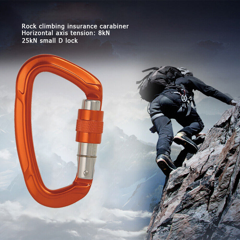 Aluminum Carabiner Outdoor Camping Climbing Hammock Lock Buckle (Orange) Newly