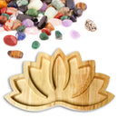 Crystal Display Holder Tray Lotus Shaped Jewelry Plate Healing Stones Organizers