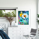 Oil Paint by Numbers Flower Butterfly Canvas Artwork Living Room Picture Decor