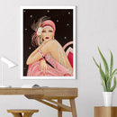 Lady 5D DIY Full Round Drill Diamond Painting Rhinestones Canvas Decor Artwor