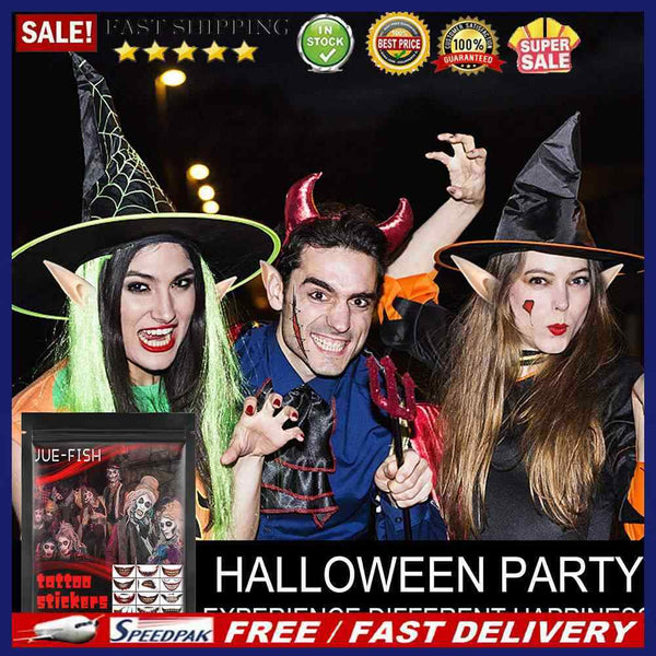 Halloween Clown Mouth Temporary Tattoos 12 Pieces for Costume Parties Role Plays