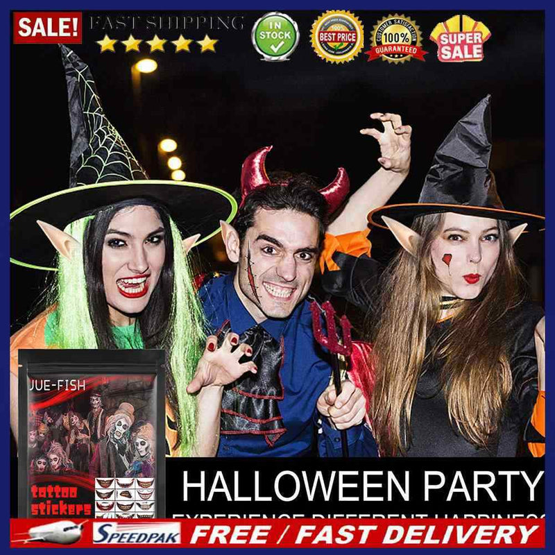 Halloween Clown Mouth Temporary Tattoos 12 Pieces for Costume Parties Role Plays