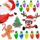 Refrigerator Magnets Santa Reindeer Tree Reflective Bulb Christmas Magnet Set