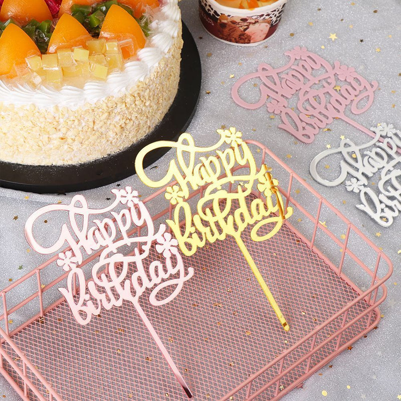 Wedding Decoration Cake Topper Acrylic Decor Happy Birthday Party Supplies