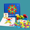 155pcs Wood Jigsaw Puzzle Board Set Tangram Kids Colorful Educational Toys Newly