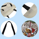 Christmas cats Printed Shoulder Shopping Bag Casual Large Tote Handbag
