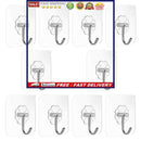 Seamless Wall Hooks Self Adhesive Hooks for Bathroom / Kitchen / Office 10 Pc
