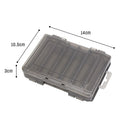 Double Sided Fishing Tackle Box 12 Compartments Bait Lure Hook Box (Black) Newly