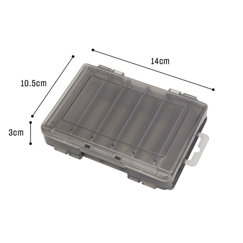 Double Sided Fishing Tackle Box 12 Compartments Bait Lure Hook Box (Black) Newly