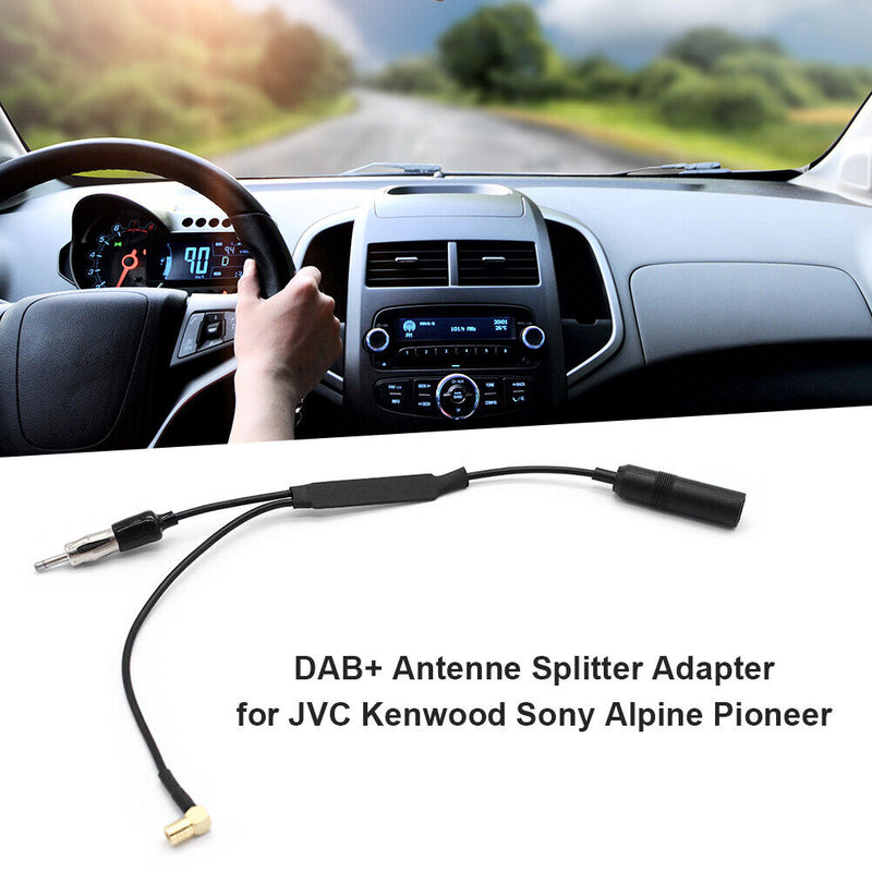 DAB + Antenna Splitter Adapter with Amplifier for Sony JVC Kenwood Car Radio
