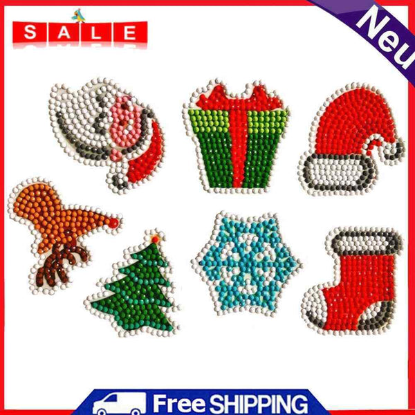 DIY Christmas Full Drill Round Diamond Painting Stickers Children for Home Decor
