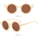 Summer Kids Girl Boy Sunglasses Children Round Sun Glasses UV400 (Beige) Newly