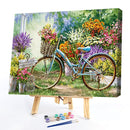 Frameless Painting By Numbers DIY Bicycle Hand Painted Canvas Oil Art Pictu