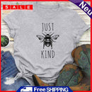 Fashion Just Bee Kind Short Sleeve T-Shirt (Light Grey L) -02923