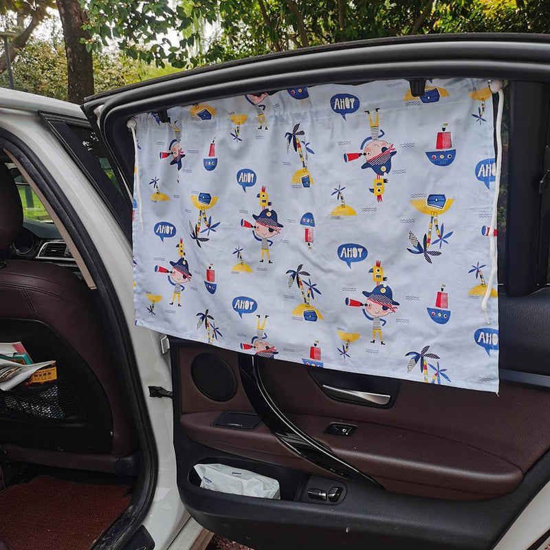 Car Sunshade Curtain UV Protection Auto Styling Accessory for Kid (Pirate)