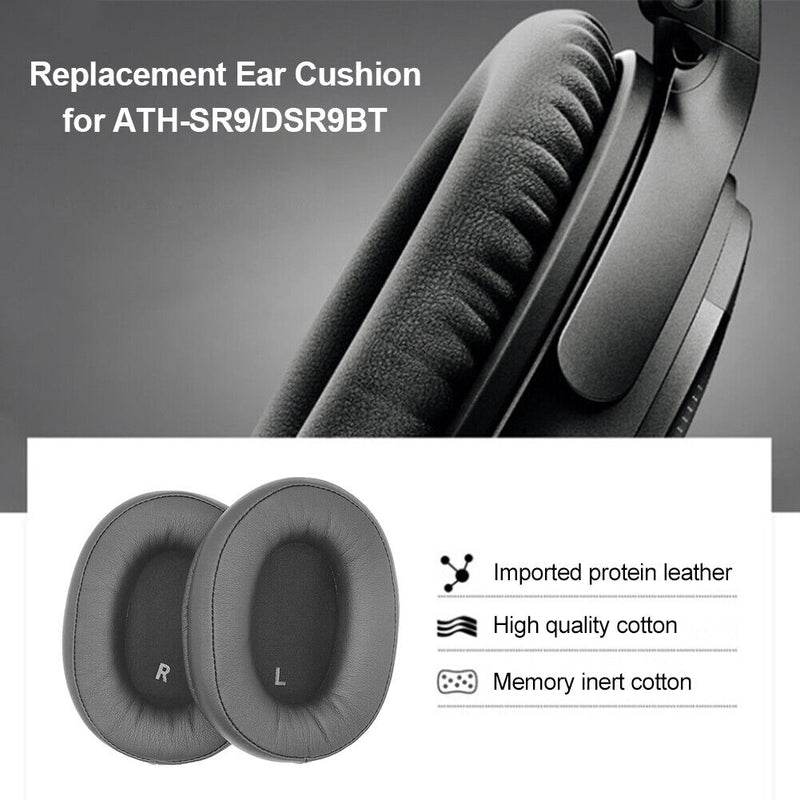 Headphone Pad Soft Sponge Cover for ATH-SR9 DSR9BT Head-mounted Leather Earmuffs
