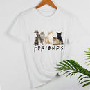 Cat Friends Print T-Shirt Cute and Funny Cat Pattern Short Sleeve Top-01398