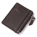 Women Simple Leather Coin Purse Zipper Litchi Pattern Business Men Card Holde