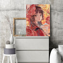 Hand Painted Oil Anime Girl Drawing DIY Canvas Paint By Numbers Wall Decor Kit
