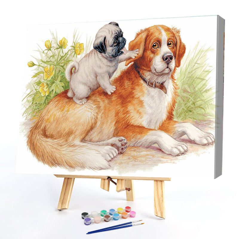 Dog Puppy Oil Paint By Numbers Hand Painted Frameless Painting Home Art Ornam