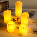3 Pcs Battery Power LED Flameless Flickering Wax Candles | Pillar Home Decor_