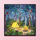 14CT Forest Camping Counted Embroidery DIY Full Cross Stitch Wall Art Craft Gift
