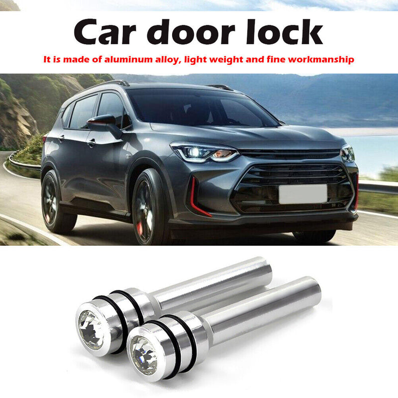 Bling Rhinestone Aluminum Alloy Car Door Lock Knob Pull Pins Universal Pack