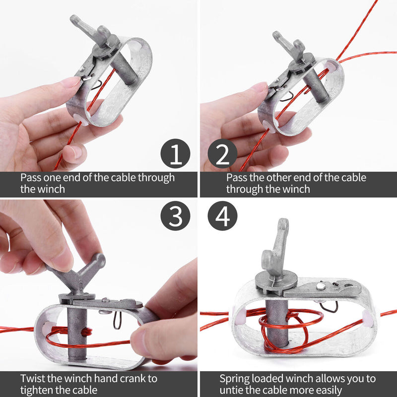 100ft Swimming Pool Cover Cable Tightener Wire Pool Car Tent Cover Ratchet