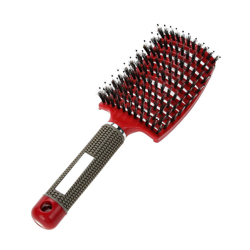 Scalp Massage Comb Bristle Curly Detangle Hair Brush Style Tools (Red) Newly