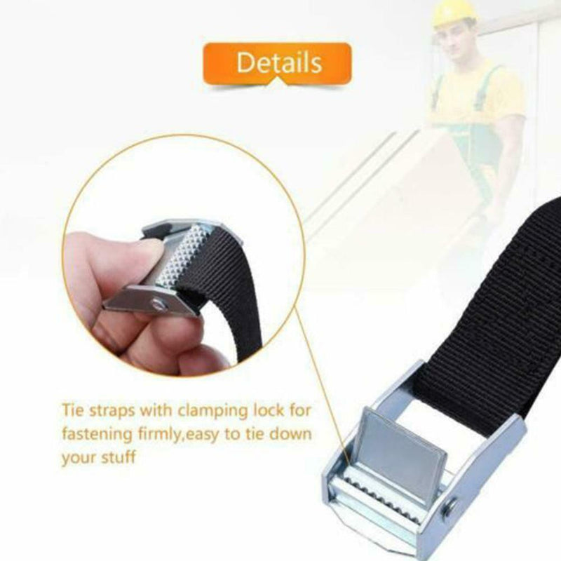 Heavy Duty Ratchet Tie Down Straps with Cam Buckle For Cargo Truck D5I7