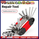 16 in 1 Bike Socket Wrench Folding Multipurpose Screwdriver Bicycle Repair Tools