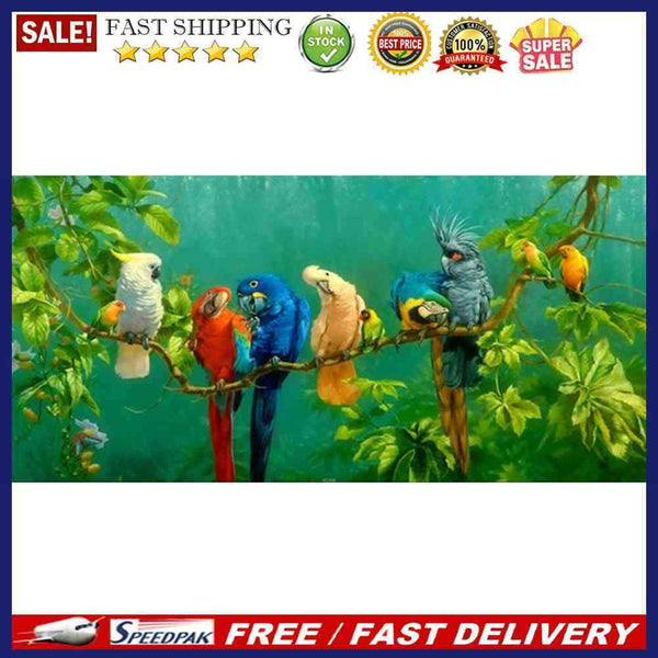 Parrots Oil Paint By Numbers DIY Handpainted on Canvas Wall Art Picture Unframed