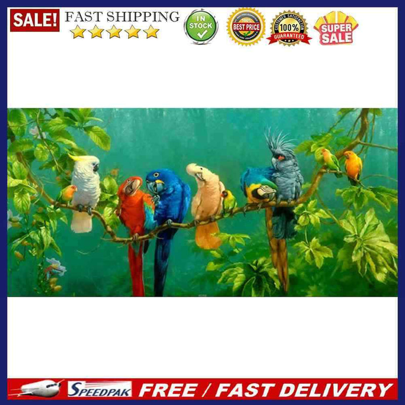 Parrots Oil Paint By Numbers DIY Handpainted on Canvas Wall Art Picture Unframed